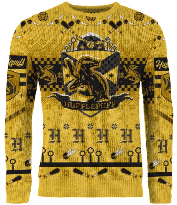 Harry Potter: Hufflepuff Quidditch Christmas Jumper (Size: XXL)