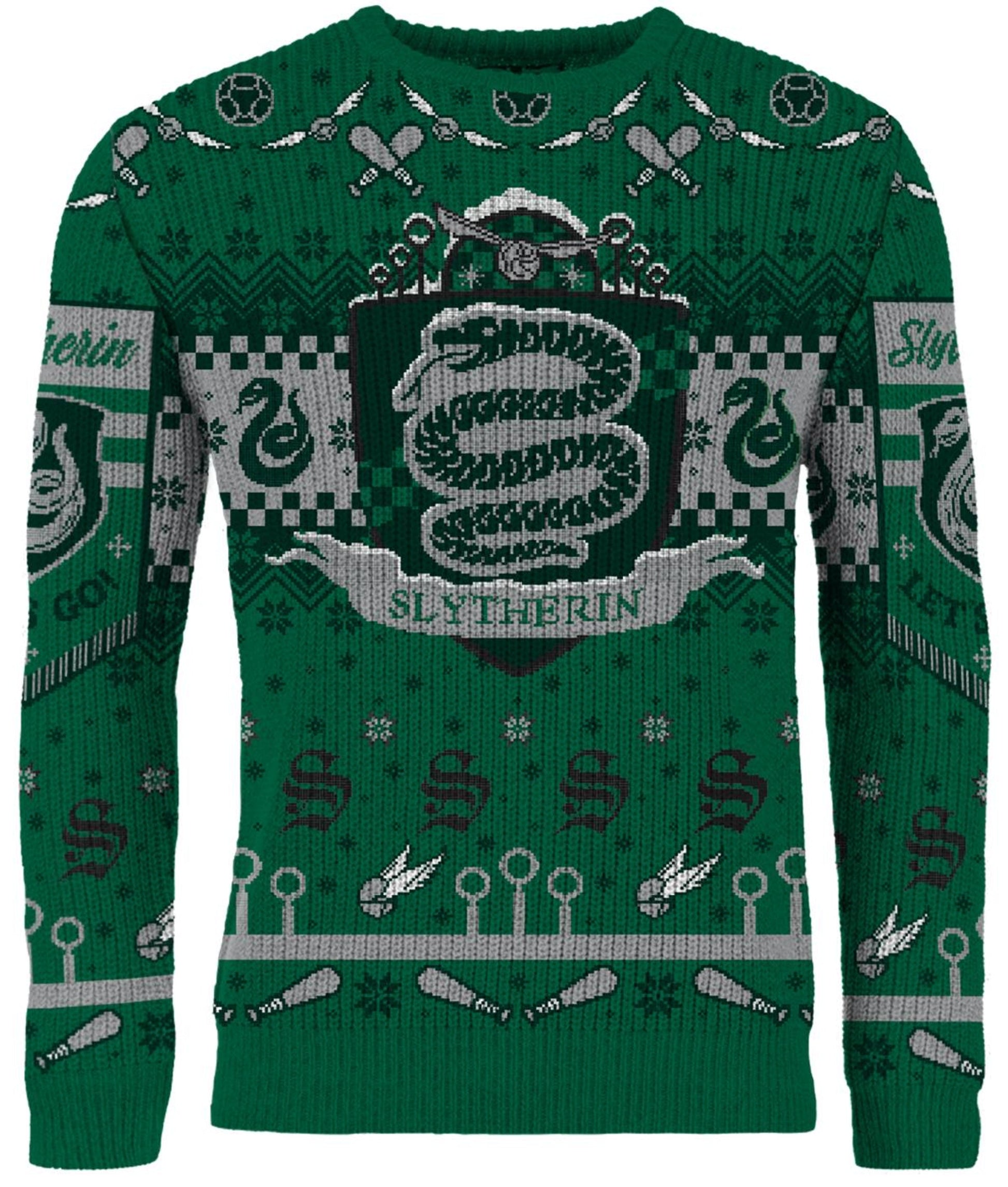 Harry Potter: Slytherin Quidditch Christmas Jumper (Size: XXL)