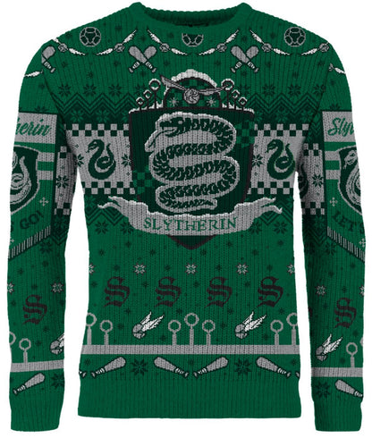 Harry Potter: Slytherin Quidditch Christmas Jumper (Size: XXL)