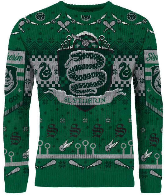Harry Potter: Slytherin Quidditch Christmas Jumper (Size: XXL)
