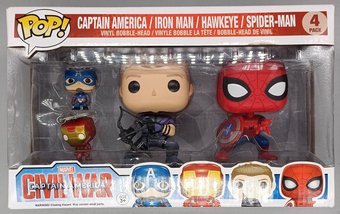 [4 Pack] Captain America / Iron Man / Hawkeye / Spide Box Damaged Funko POP Funko