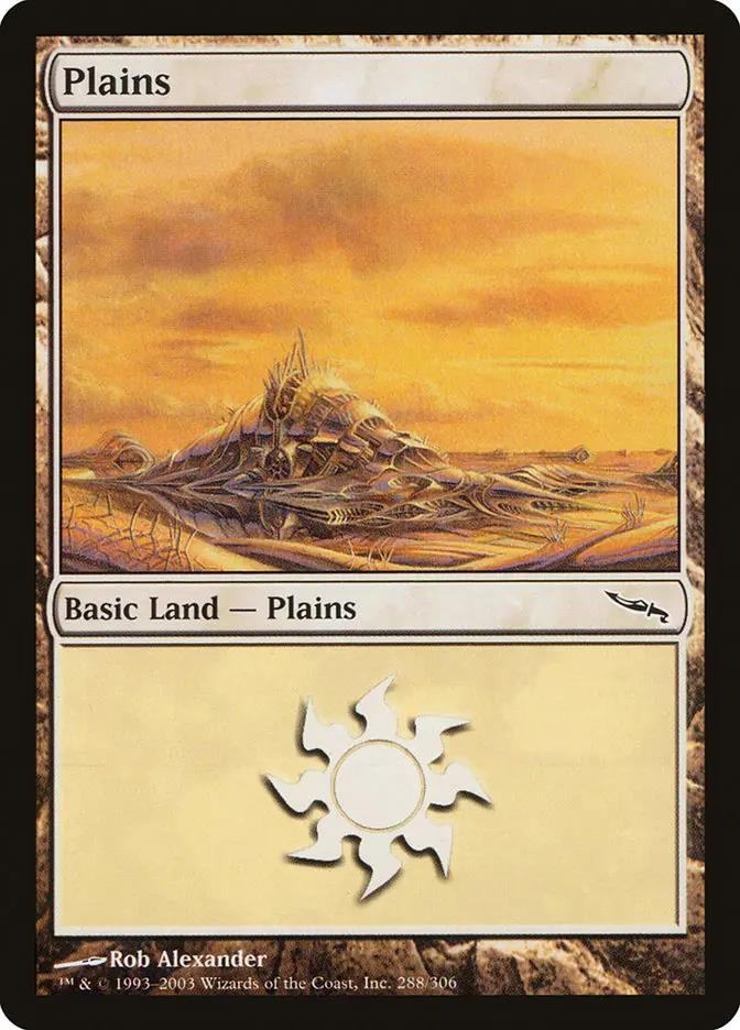 288 - Plains - Mirrodin - Foil - Magic: The Gathering Card