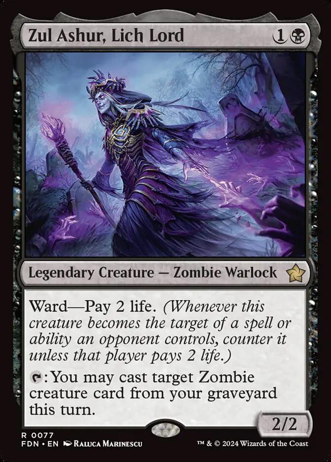 77 - Zul Ashur, Lich Lord - Foundations - Normal - Magic: The Gathering Card