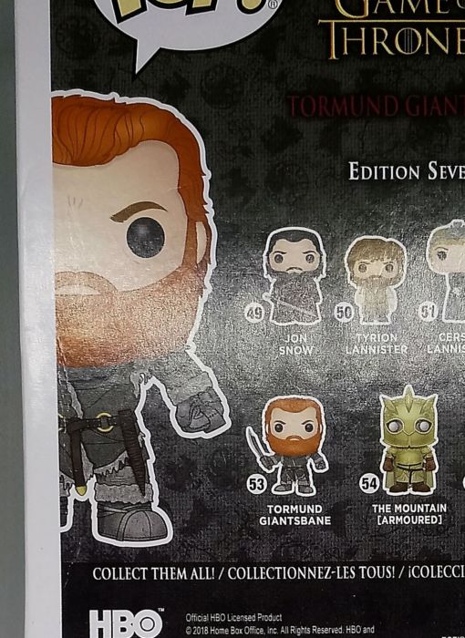 53 Tormund Giantsbane (Snowy) Game of Thrones Box Damaged Funko POP