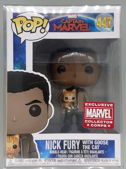 447 Nick Fury (with Goose the Cat) - Marvel Collector Corps Funko POP
