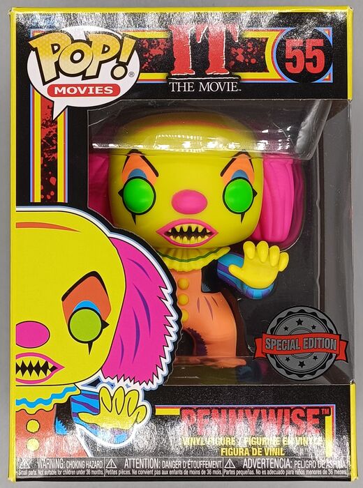55 Pennywise - Blacklight - Horror - IT Funko POP Funko