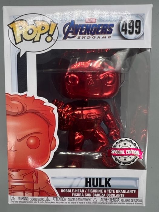 499 Hulk (w/ Gauntlet Red) Chrome - Marvel Avengers Box Damaged Funko POP
