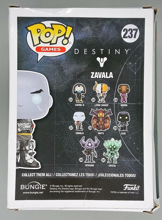 237 Zavala - Destiny - Box Damaged Funko POP