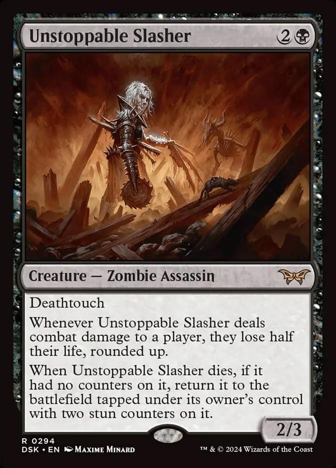 119 - Unstoppable Slasher - Duskmourn: House of Horror - Foil - Magic: The Gathering Card