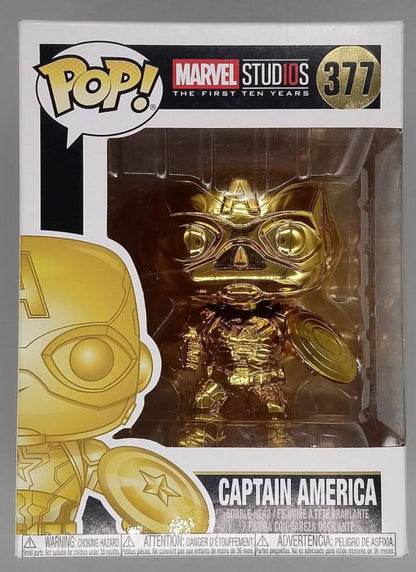 377 Captain America (Gold) - Chrome - Marvel - Box Damaged Funko POP